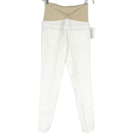 Ingrid & Isabel Maternity Crossover Panel White Skinny Pants Women's Size 14/32 - Picture 7 of 9